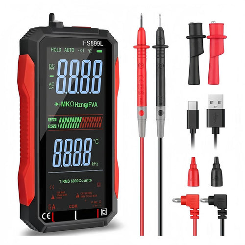 Fully Automatic True RMS 6000-Count Digital Voltmeter – Professional Voltage Tester for Home, Automotive & Industrial Use