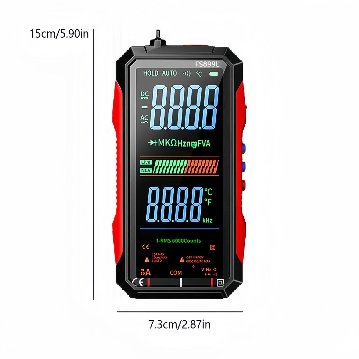 Fully Automatic True RMS 6000-Count Digital Voltmeter – Professional Voltage Tester for Home, Automotive & Industrial Use
