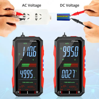 Fully Automatic True RMS 6000-Count Digital Voltmeter – Professional Voltage Tester for Home, Automotive & Industrial Use