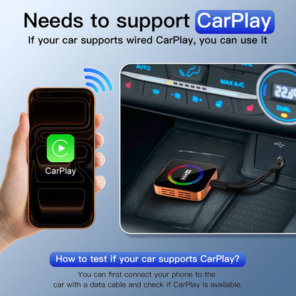 Aimoon Orange AI Cube Pro Max Wireless CarPlay Adapter – Plug & Play for iPhone & Android, Supports Netflix & YouTube, TF Card, Video Entertainment for iOS 10+ & Cars 2015+