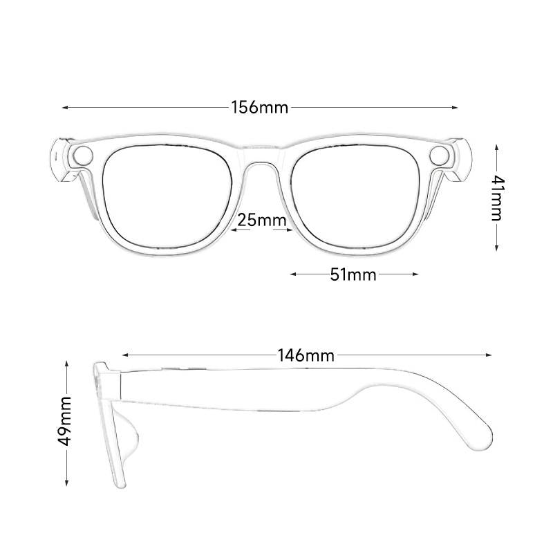 HIRO Smart AI Camera Glasses – 8MP Resolution, Hands-Free Photography, Real-Time Translation (160+ Languages), Bluetooth, Wearable Video Recording, Multifunctional Audio Sunglasses for Travel & Outdoor Adventures