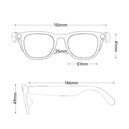 HIRO Smart AI Camera Glasses – 8MP Resolution, Hands-Free Photography, Real-Time Translation (160+ Languages), Bluetooth, Wearable Video Recording, Multifunctional Audio Sunglasses for Travel & Outdoor Adventures